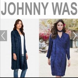 Jade by Johnny Was Renee Jacquard Silk Robe EUC